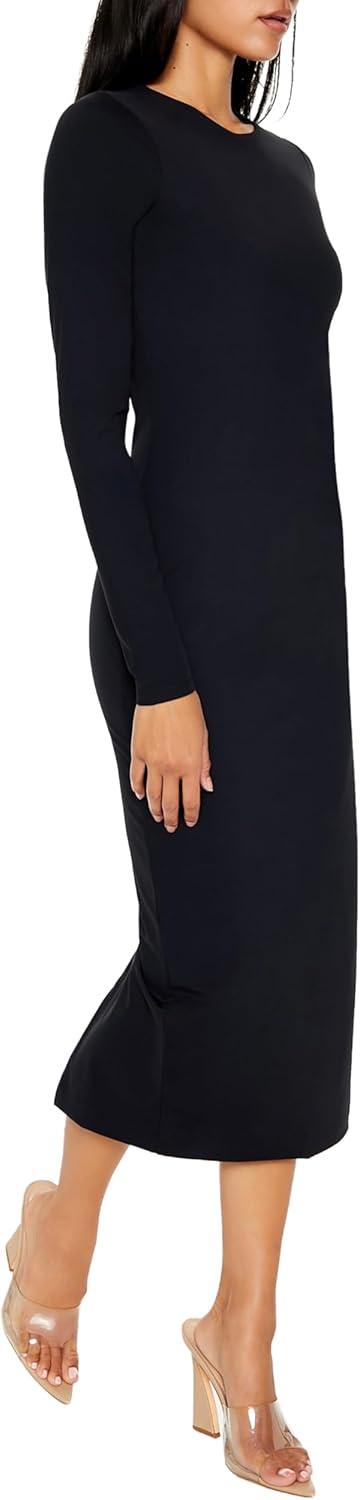 imageForever 21 Womens Contour Sculpt Midi DressBlack