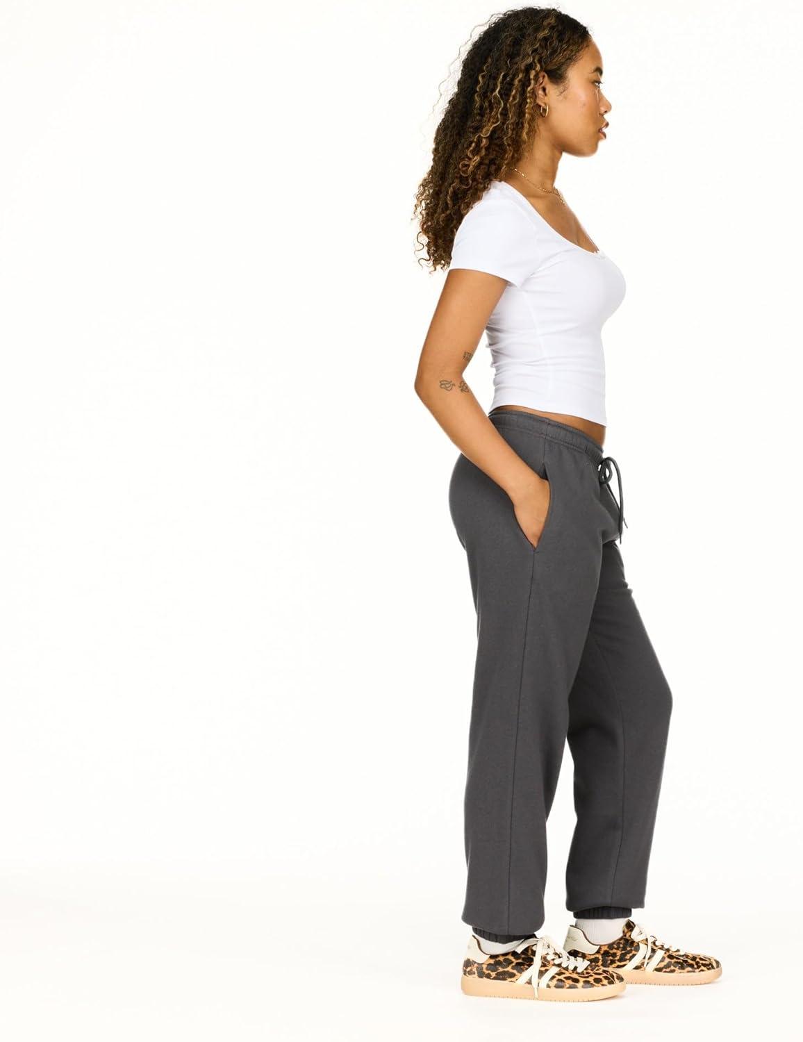 imageForever 21 Womens Fleece Joggers  PatchDetail Sweatpants with Elastic WaistbandGrey