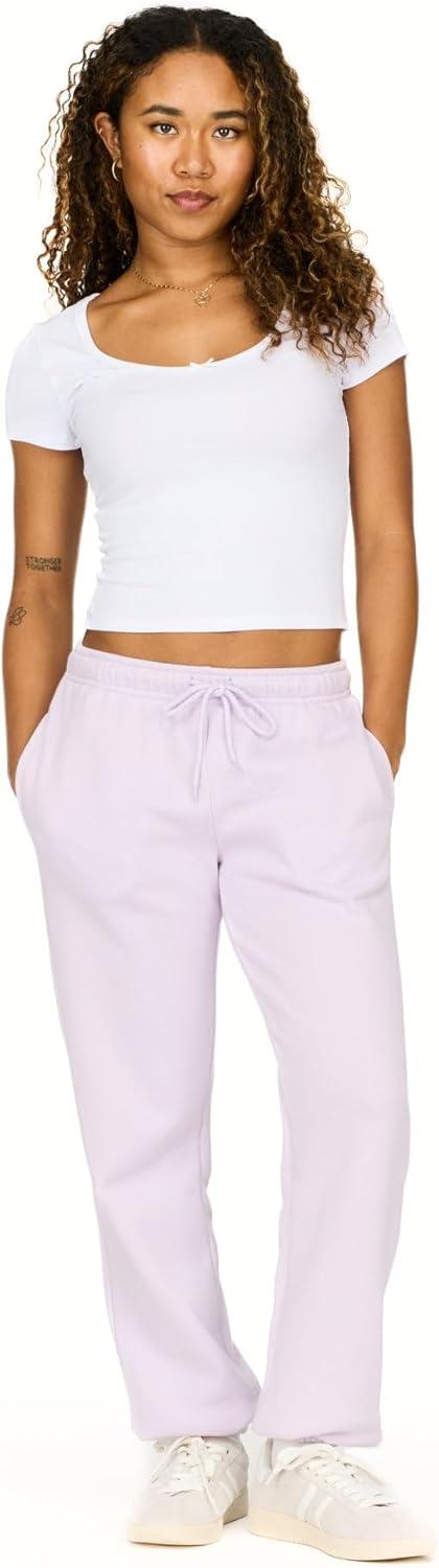 imageForever 21 Womens Fleece Joggers  PatchDetail Sweatpants with Elastic WaistbandPurple