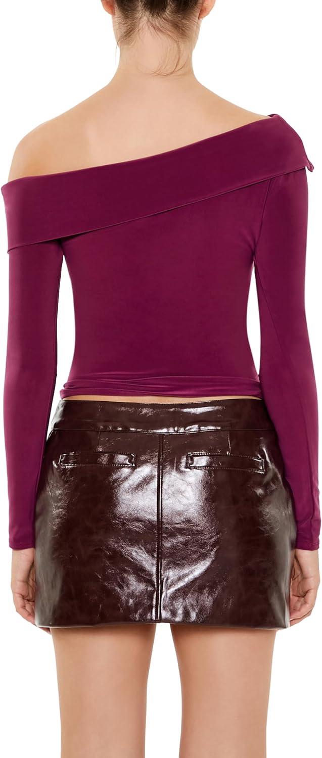 imageForever 21 Womens Foldover OffTheShoulder TopRed