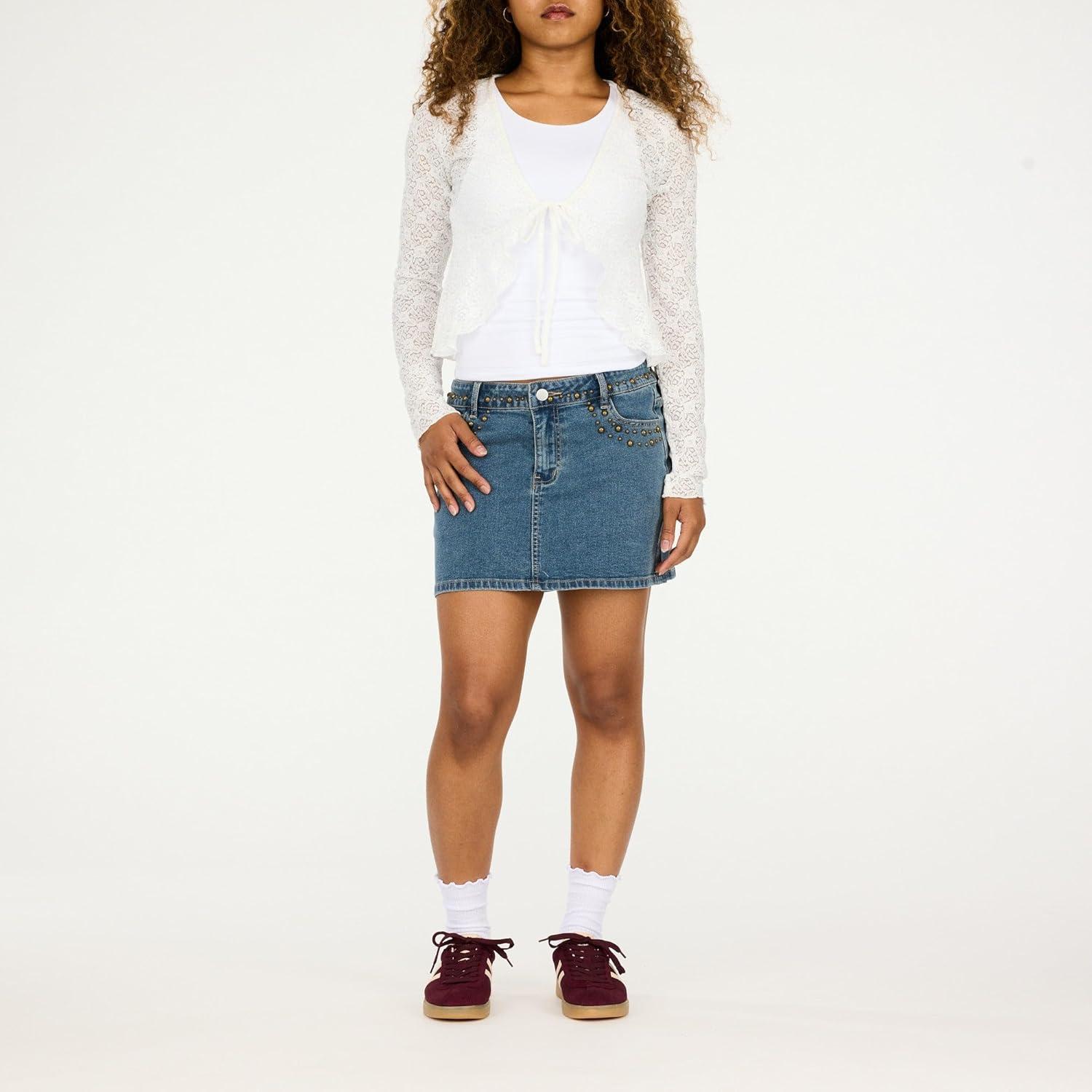 imageForever 21 Womens Lace Tie Front Shrug Cropped CoverupIvory