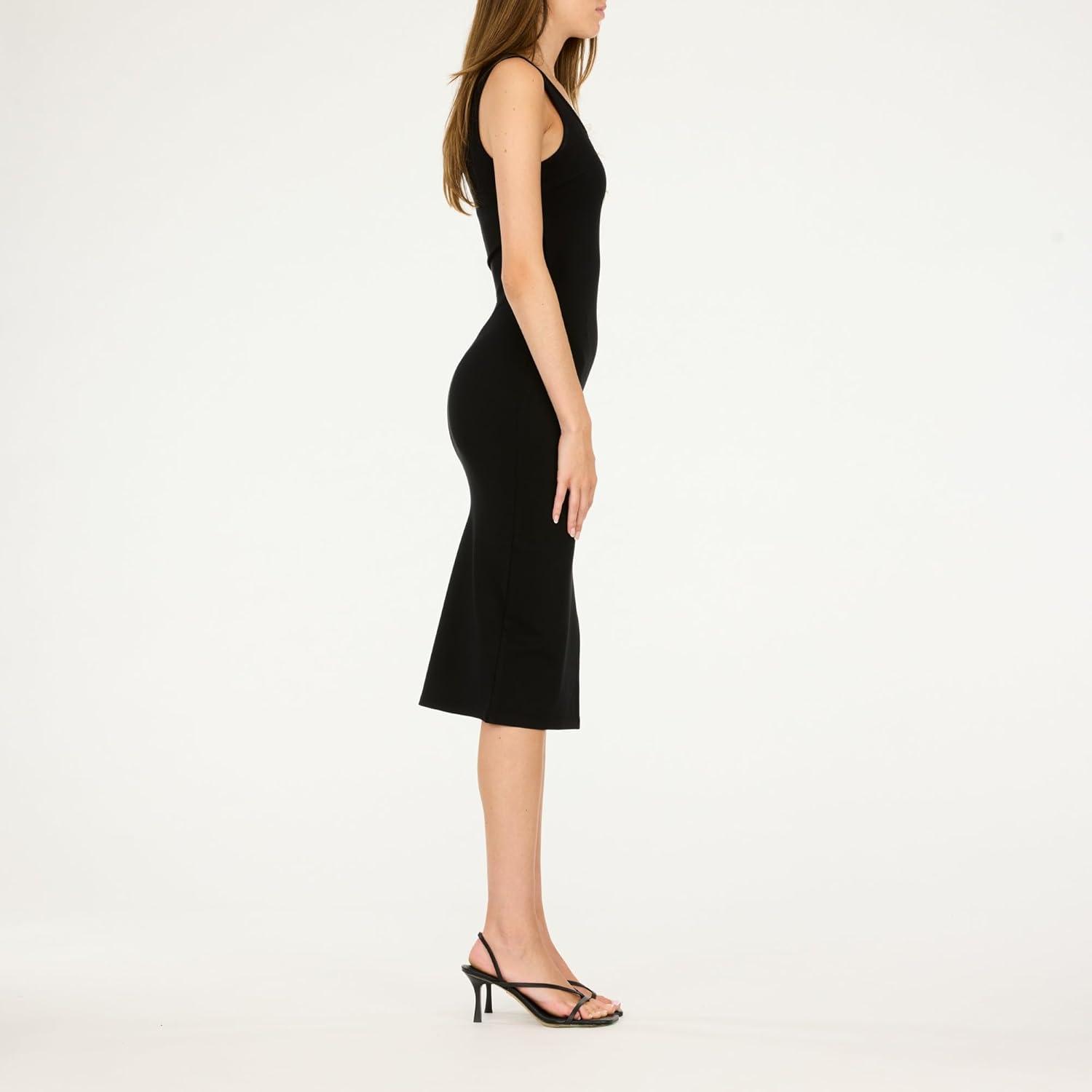 imageForever 21 Womens Midi Dress with Square NecklineBlack
