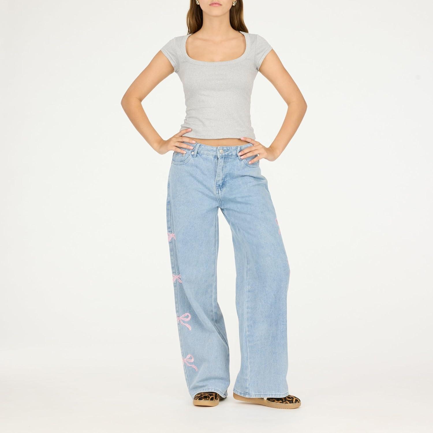imageForever 21 Womens WideLeg JeansBlue