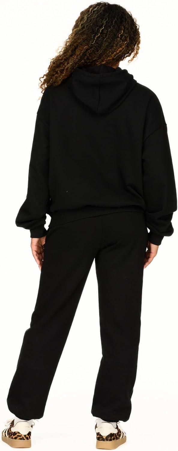 imageForever 21 womens Oversized Fleece Hoodie With Kangaroo PocketBlack