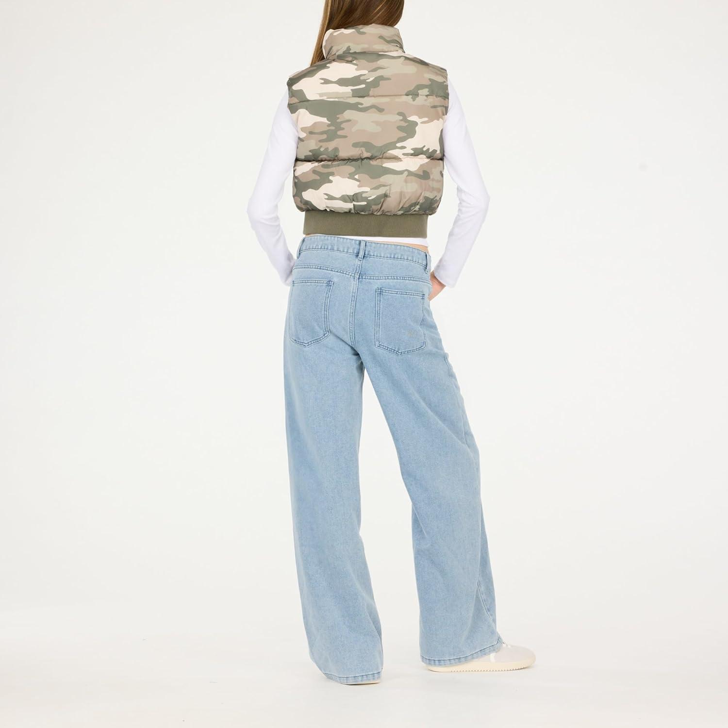 imageForever 21 womens Puffer Vest Cropped Quilted Zipup OuterwearGreen