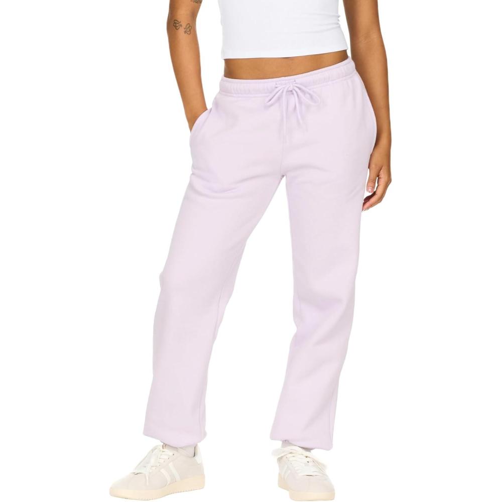 imageForever 21 Womens Fleece Joggers  PatchDetail Sweatpants with Elastic WaistbandPurple