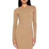 Forever 21 Womens Contour Sculpt Midi Dress(Brown)