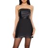 Forever 21 Womens Faux Leather Mini Tube Dress(Black)