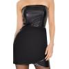 Forever 21 Womens Faux Leather Mini Tube Dress(Black)