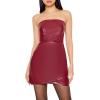 Forever 21 Womens Faux Leather Mini Tube Dress(Red)