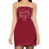 Forever 21 Womens Faux Leather Mini Tube Dress(Red)