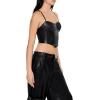Forever 21 Women’s Faux Leather V-Hem Bustier Cami(Black)