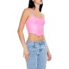 Forever 21 Women’s Faux Leather V-Hem Bustier Cami(Pink)