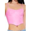 Forever 21 Women’s Faux Leather V-Hem Bustier Cami(Pink)