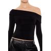 Forever 21 Women’s Foldover Off-The-Shoulder Top(Black)