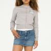 Forever 21 Women’s Long Sleeve Knit Sweater with New York Back Graphic(Grey)