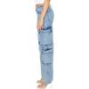 Forever 21 Women’s Low-Rise Wide-Leg Cargo Jeans(Medium Denim)