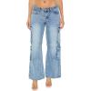 Forever 21 Women’s Low-Rise Wide-Leg Cargo Jeans(Medium Denim)