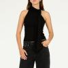 Forever 21 Womens Neck Tie Sleeveless Top(Black)