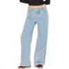 Forever 21 Womens Wide-Leg Jeans – Relaxed Fit Light Wash Denim Pants(Light Blue)