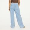 Forever 21 Women’s Wide-Leg Jeans-Light Wash Denim with Lace Trim Waistband(Blue)