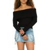 Forever 21 Womens Fold Over Off The Shoulder Sweater(Black)