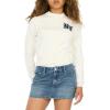 Forever 21 Women’s Long Sleeve Knit Sweater with New York Back Graphic(Ivory)