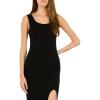 Forever 21 Womens Midi Dress with Square Neckline(Black)