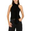 Forever 21 Womens Neck Tie Sleeveless Top(Black)