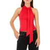 Forever 21 Womens Neck Tie Sleeveless Top(Red)