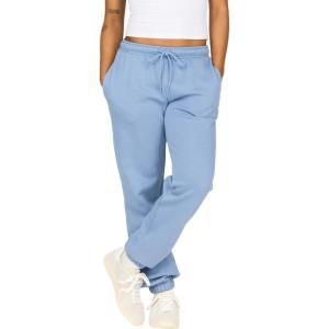 Forever 21 Women’s Fleece Joggers – Patch-Detail Sweatpants with Elastic Waistband(Blue)