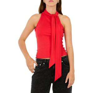 Forever 21 Womens Neck Tie Sleeveless Top(Red)