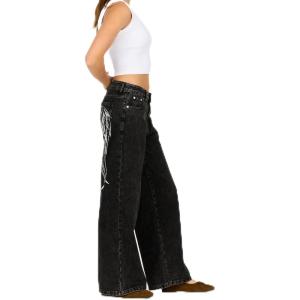 Forever 21 Women’s Wide-Leg Jeans(Black)