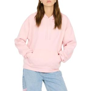 Forever 21 womens Oversized Fleece Hoodie With Kangaroo Pocket(Pink)