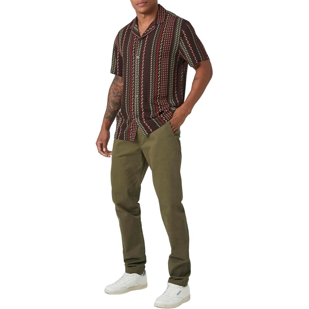 imageForever 21 Mens Twill MidRise Slimfit PantsOlive