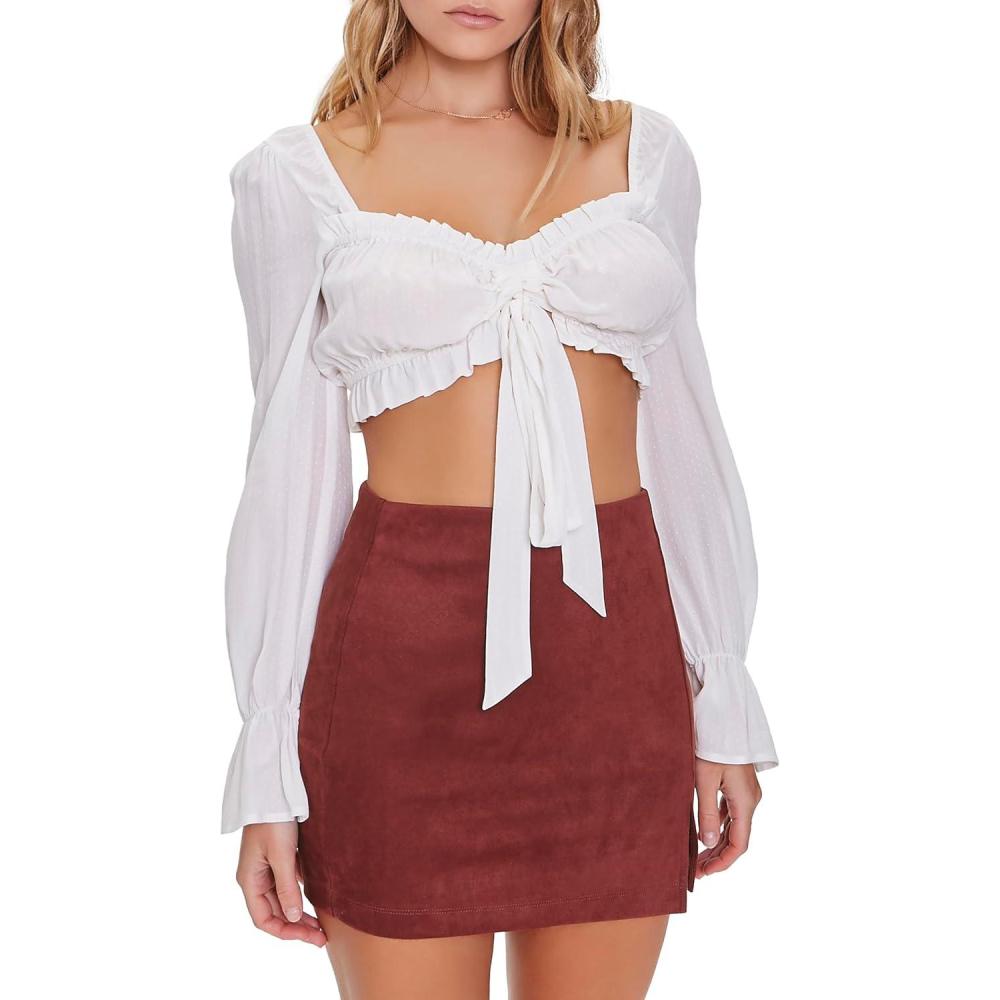 imageForever 21 Womens Faux Suede Mini SkirtRust