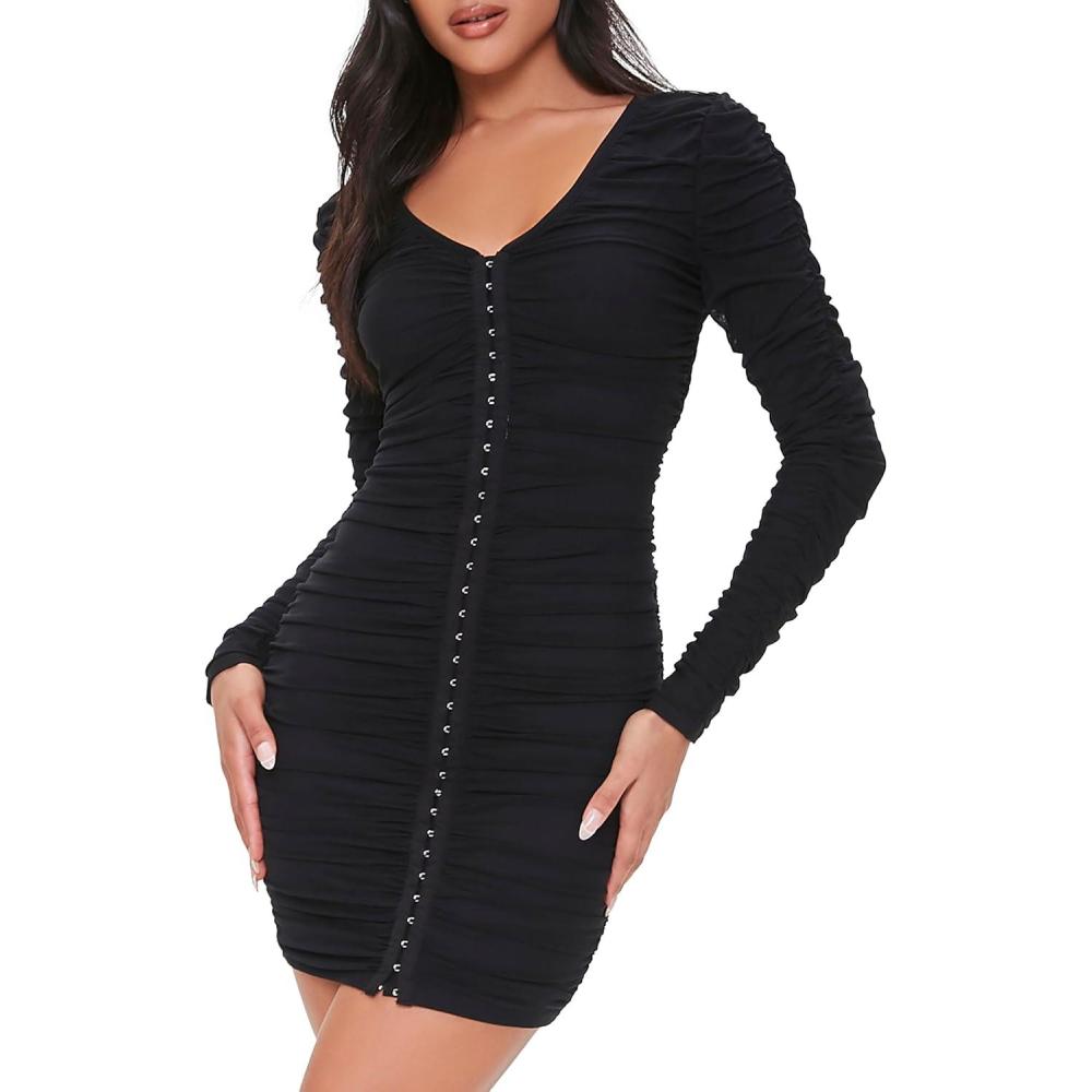 imageForever 21 Womens HookandEye Bodycon DressBlack
