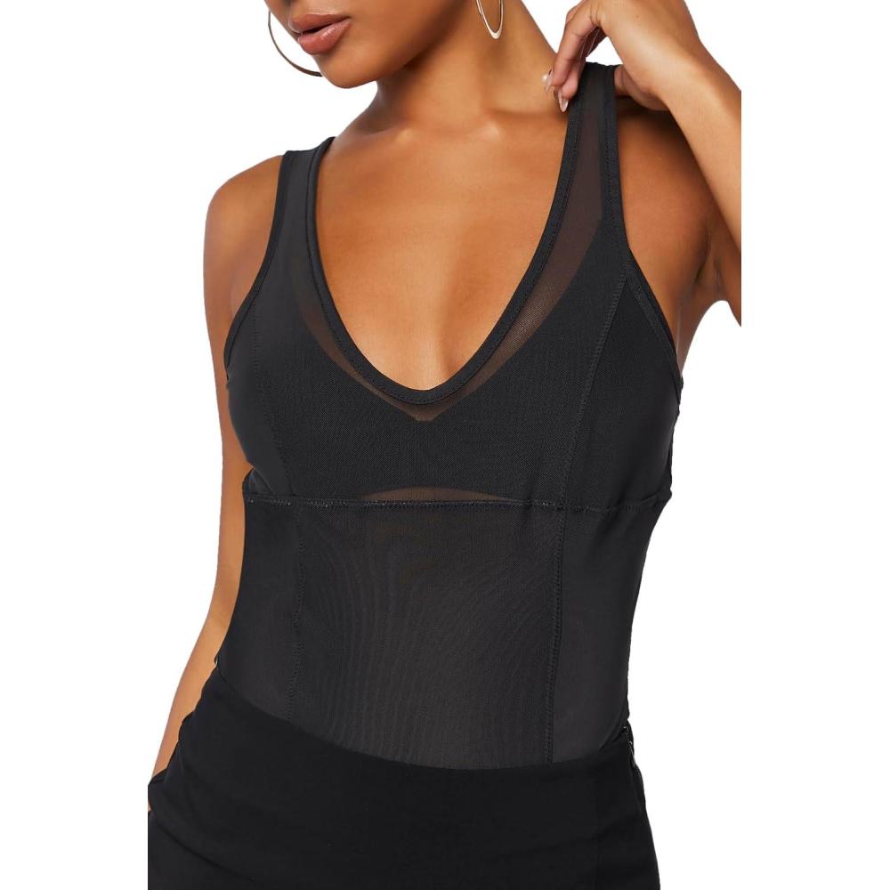 imageForever 21 Womens Sleeveless Vneck BodysuitBlack