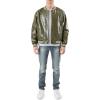 Forever 21 Men’s Faux Croc Varsity Bomber Jacket(Olive)