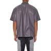Forever 21 Men’s Faux Leather Boxy Shirt(Gunmetal)