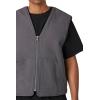 Forever 21 Men’s Faux Shearling Zip-up Vest(Dark Grey)