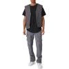 Forever 21 Men’s Faux Shearling Zip-up Vest(Dark Grey)
