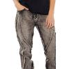 Forever 21 Men’s Frayed Acid Wash Skinny Jeans(Washed Black)