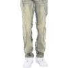 Forever 21 Men’s Frayed Slim-fit Mid-Rise Jeans(Light Denim)
