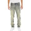 Forever 21 Men’s Frayed Slim-fit Mid-Rise Jeans(Light Denim)