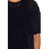 Forever 21 Men’s Sweater-Knit Crochet Tee(Black)