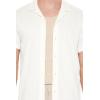 Forever 21 Mens Textured Cuban-Collar Shirt(White)