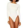Forever 21 Women’s Contour Sculpt Long-Sleeve Bodysuit Egret Large White