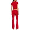 Forever 21 Women’s Contour Sculpt Rhinestone Pants(Dark Red)