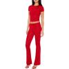 Forever 21 Women’s Contour Sculpt Rhinestone Pants(Dark Red)